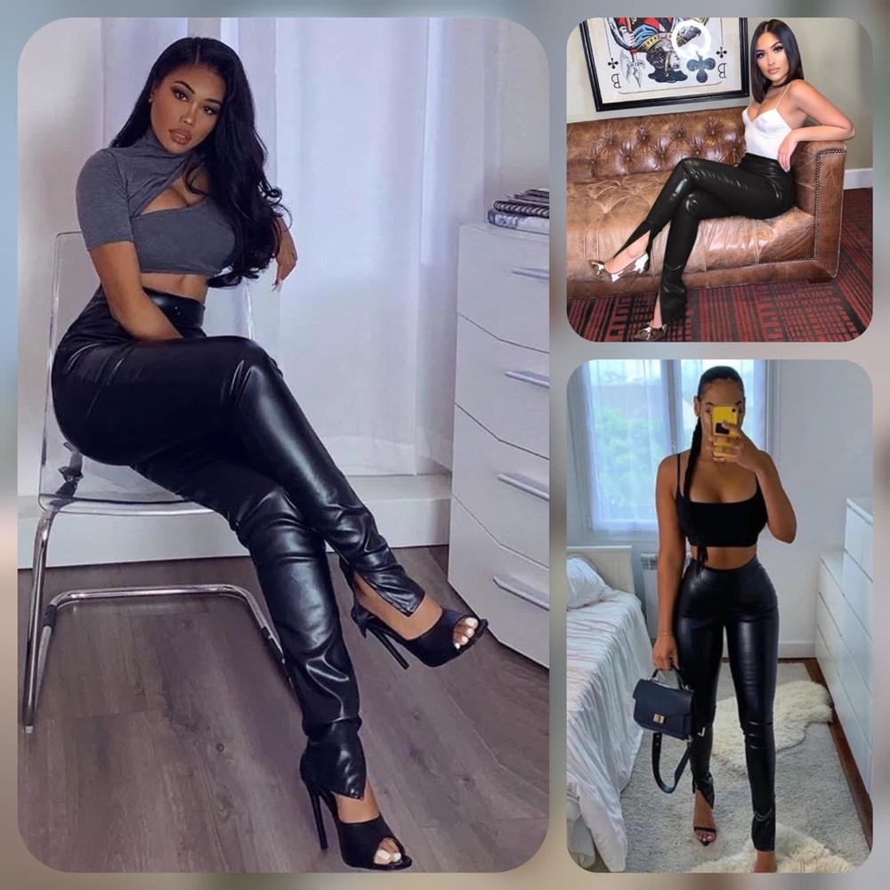 ⚡️BRAND NEW/ High Waist Vegan Leather Leggings - Picture 9 of 9